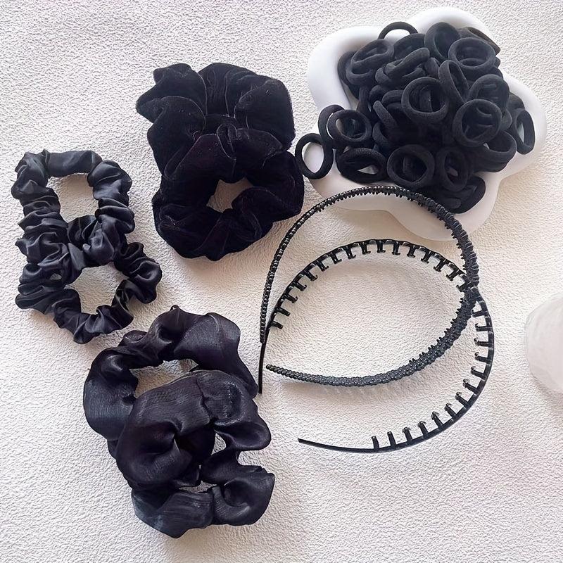 108pcs Hair Accessories Set Velvet Scrunchies Headband Tooth Head Hoop Women