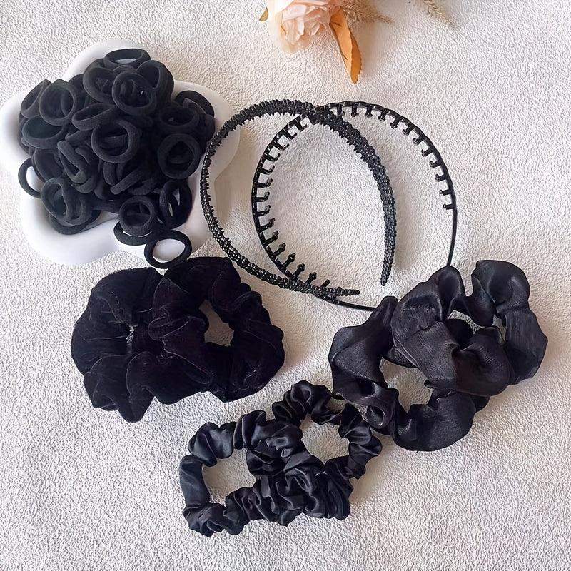 108pcs Hair Accessories Set Velvet Scrunchies Headband Tooth Head Hoop Women