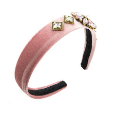 Rhinestone Flower Headband Wide Brim Head Hoop Headdress