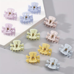 12pcs Small Hair Claw Clip Candy Hair Clip Style Nonslip Shark Clip