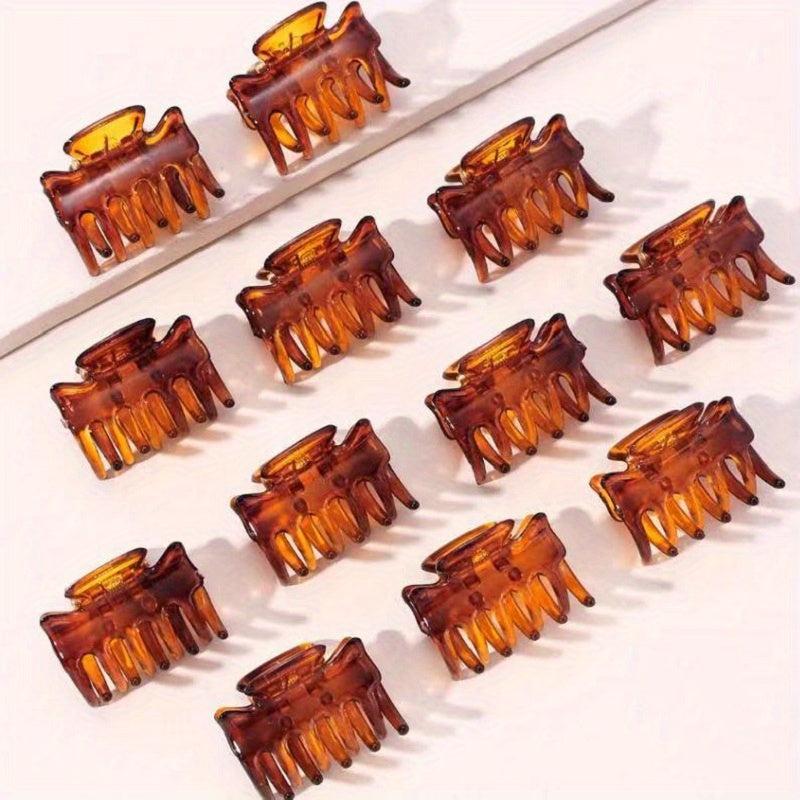 12pcs Small Hair Claw Clip Candy Hair Clip Style Nonslip Shark Clip