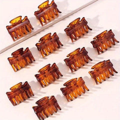 12pcs Small Hair Claw Clip Candy Hair Clip Style Nonslip Shark Clip