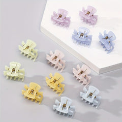 12pcs Small Hair Claw Clip Candy Hair Clip Style Nonslip Shark Clip