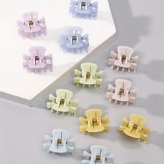 12pcs Small Hair Claw Clip Candy Hair Clip Style Nonslip Shark Clip