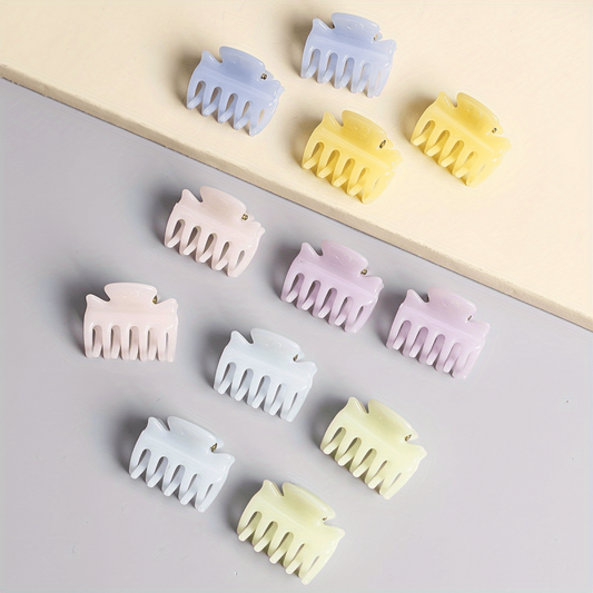 12pcs Small Hair Claw Clip Candy Hair Clip Style Nonslip Shark Clip