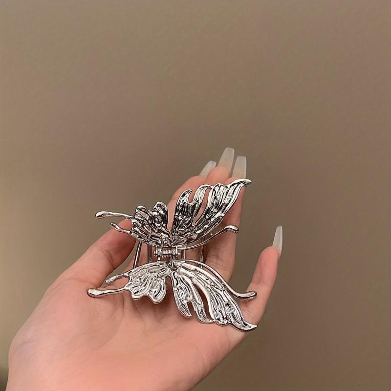 Metal Hair Claw Butterfly Lady Non slip Hollow Shark Claw Thick Hair Accessories