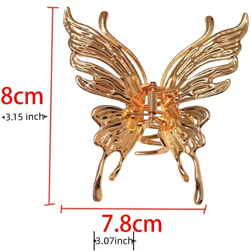 Metal Hair Claw Butterfly Lady Non slip Hollow Shark Claw Thick Hair Accessories