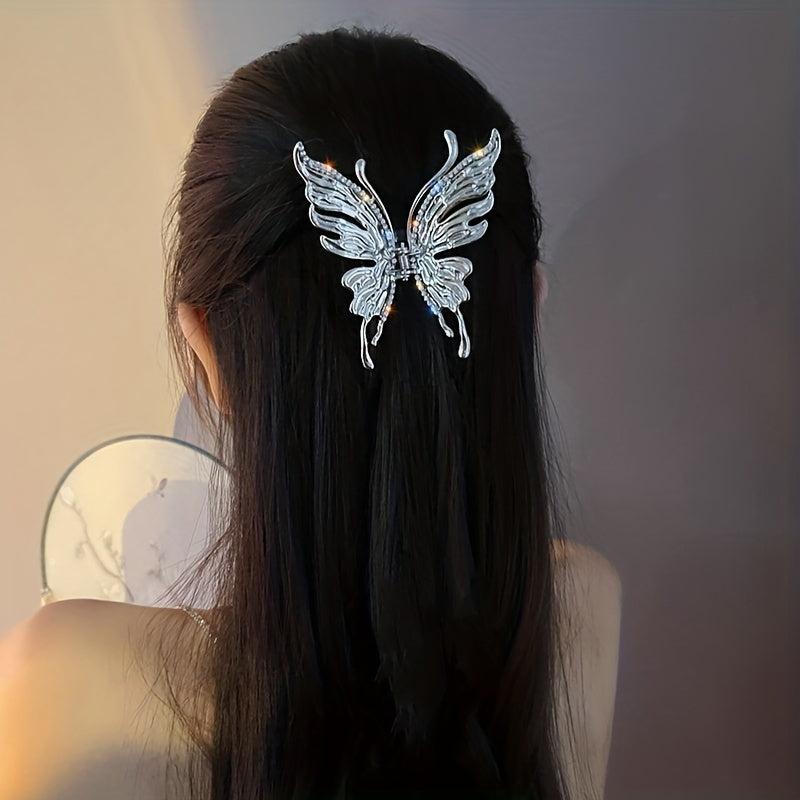 Metal Hair Claw Butterfly Lady Non slip Hollow Shark Claw Thick Hair Accessories