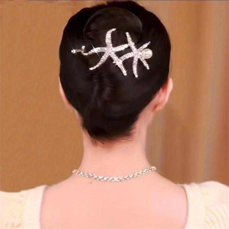 Rhinestone Starfish Hair Clip Elegant Hair Accessories for Women
