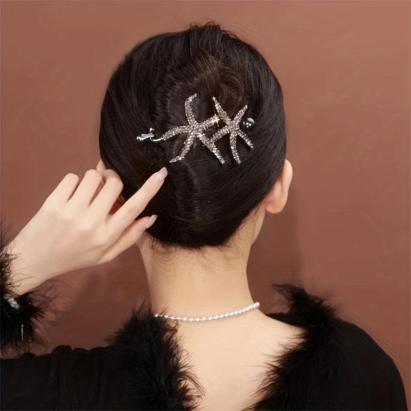 Rhinestone Starfish Hair Clip Elegant Hair Accessories for Women