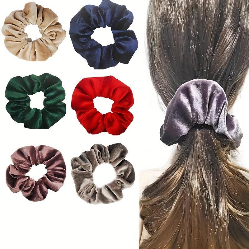 Y2K Women's Velvet Headband Hair Rope Elastic Ponytail Holder