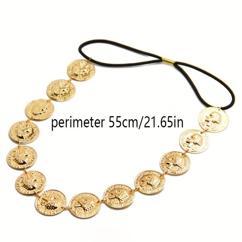 Boho Coin Head Chain Gold Hair Chain Headpieces for Women Girls