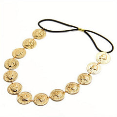 Boho Coin Head Chain Gold Hair Chain Headpieces for Women Girls