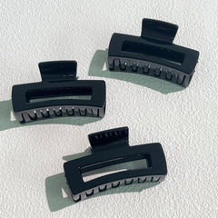 6pcs Large Rectangle Hollow Hair Claw Non slip Glossy Hair Claw Style Solid