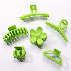 6pcs Nonslip Frosted Hair Claw For Girls and Women