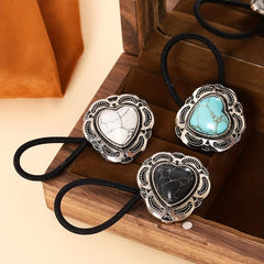 3pcs Turquoise Hair Tie Western Style Hair Rope Ponytail Holder