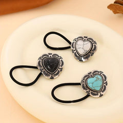 3pcs Turquoise Hair Tie Western Style Hair Rope Ponytail Holder
