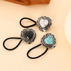 3pcs Turquoise Hair Tie Western Style Hair Rope Ponytail Holder