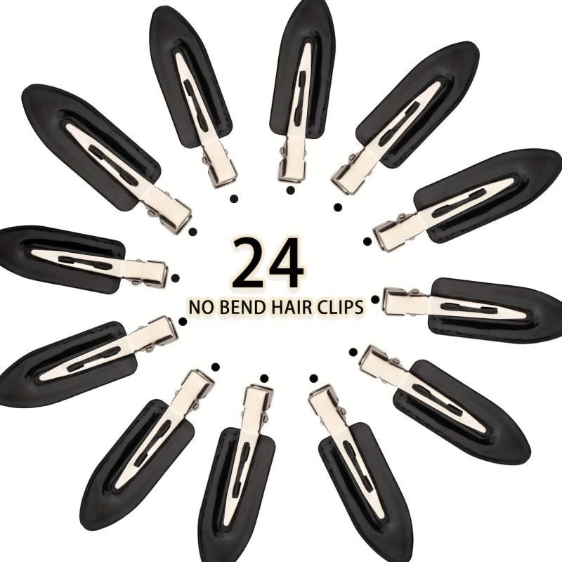 24pcs Duckbill Hair Clips Salon Non Crease Hair Slides Clip
