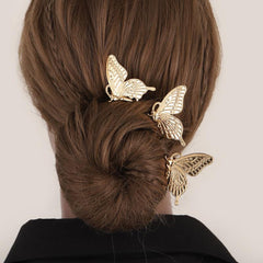 Butterfly Shape Hair Comb Golden Hair Insert Comb Alloy Hair Accessories