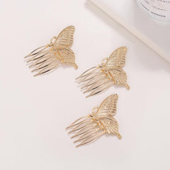 Butterfly Shape Hair Comb Golden Hair Insert Comb Alloy Hair Accessories