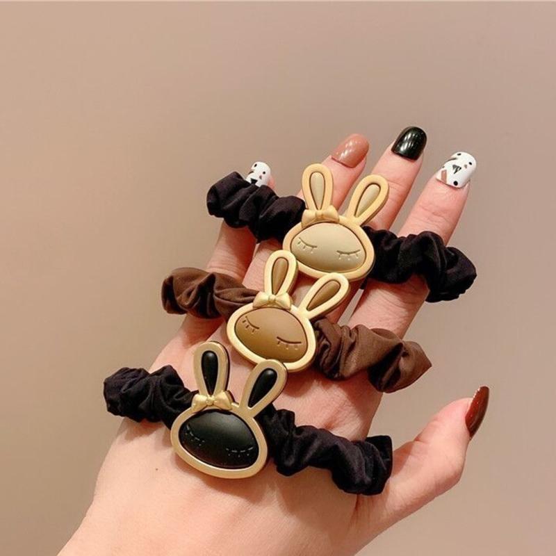 Rabbit Bunny Hair Ties Scrunchie Ponytail Holder for Women Girls