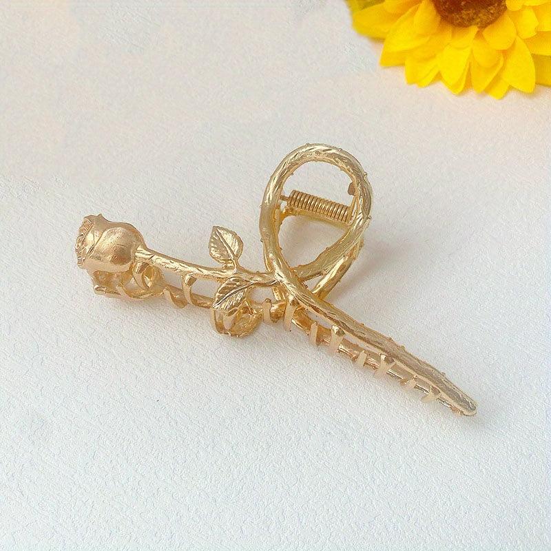 Alloy Rose Hair Claw Strong Hold for Thick Hair Accessories