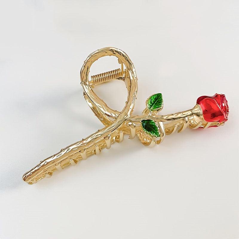 Alloy Rose Hair Claw Strong Hold for Thick Hair Accessories