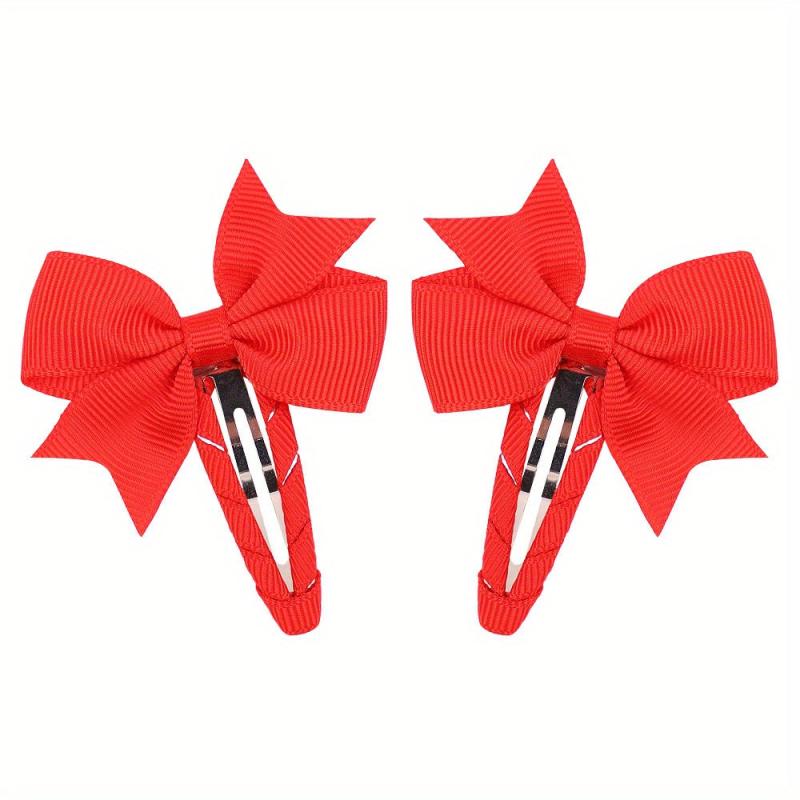 Solid Bow Snap Clip Sweet Hair Clip Style Hair Clip for Side Hair Bang Braids