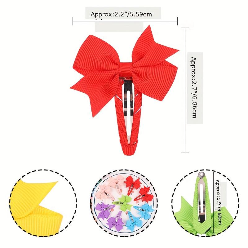Solid Bow Snap Clip Sweet Hair Clip Style Hair Clip for Side Hair Bang Braids