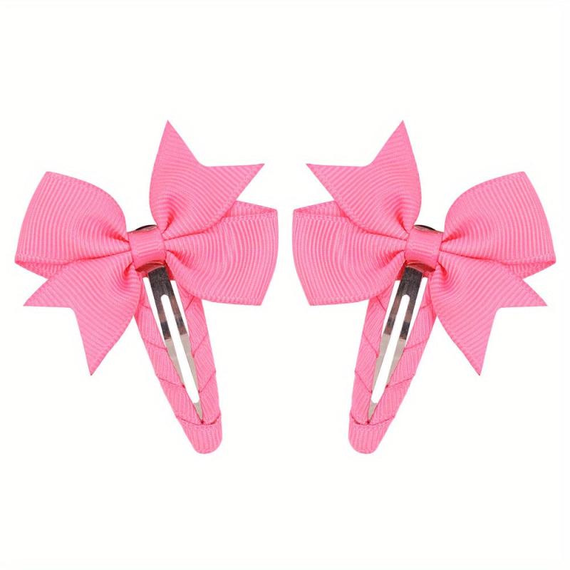 Solid Bow Snap Clip Sweet Hair Clip Style Hair Clip for Side Hair Bang Braids