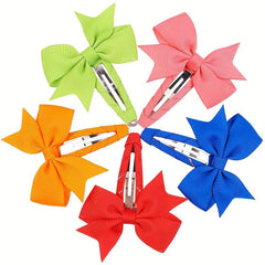 Solid Bow Snap Clip Sweet Hair Clip Style Hair Clip for Side Hair Bang Braids