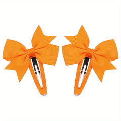 Solid Bow Snap Clip Sweet Hair Clip Style Hair Clip for Side Hair Bang Braids