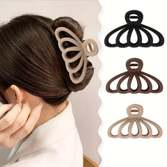 Large Frosted Hair Claw Amber Hair Clip