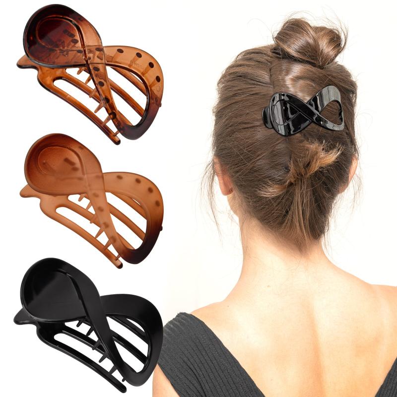 3pcs Hair Claw Clips For Women Thin Hair 8 Strong Hold & Non Slip Large Hair Cla