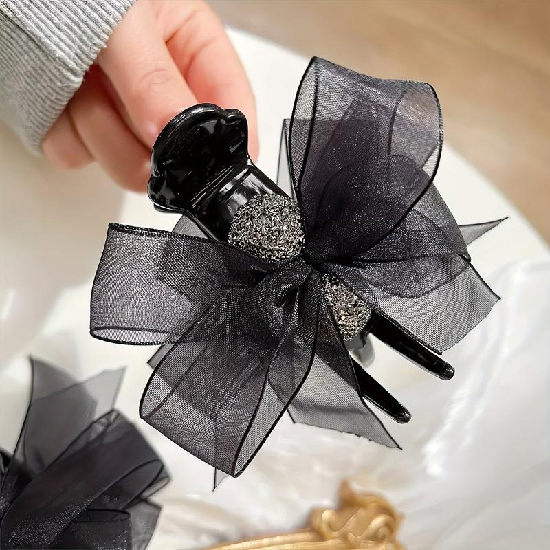 Rhinestone Bow Hair Claw Clip for Women