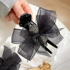 Rhinestone Bow Hair Claw Clip for Women