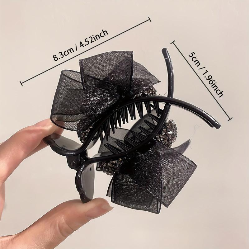 Rhinestone Bow Hair Claw Clip for Women