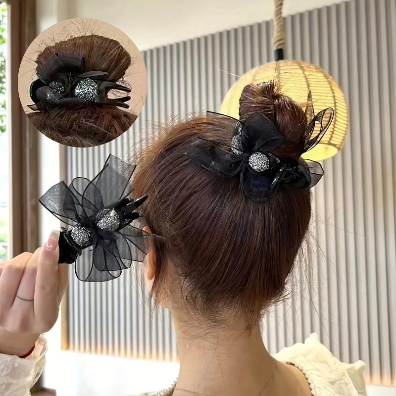 Rhinestone Bow Hair Claw Clip for Women
