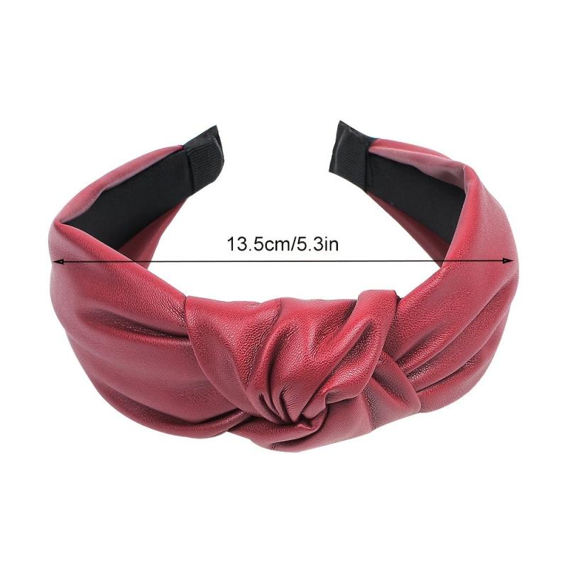 Cross Knotted Headband PU Leather Hair Loop Women's Hair Accessories