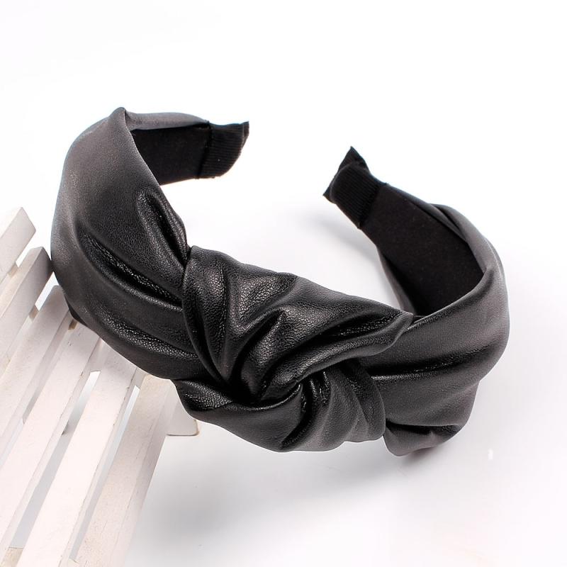 Cross Knotted Headband PU Leather Hair Loop Women's Hair Accessories