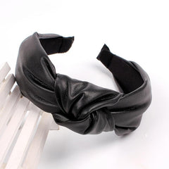 Cross Knotted Headband PU Leather Hair Loop Women's Hair Accessories