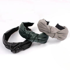 Cross Knotted Headband PU Leather Hair Loop Women's Hair Accessories