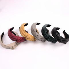 Cross Knotted Headband PU Leather Hair Loop Women's Hair Accessories