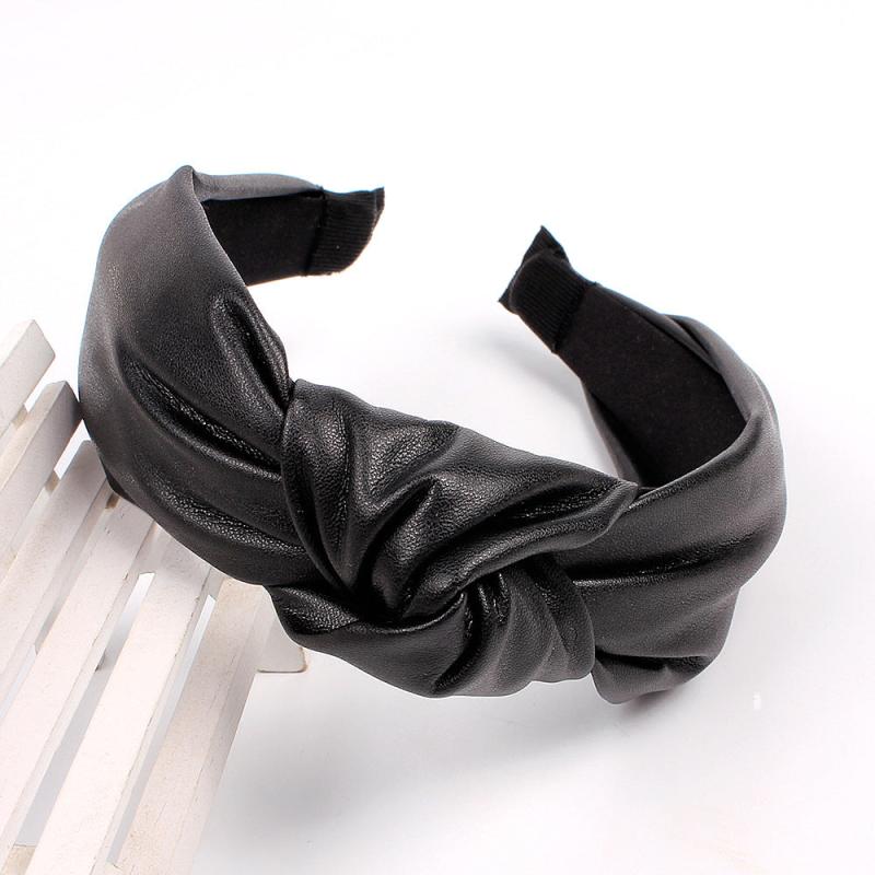 Cross Knotted Headband PU Leather Hair Loop Women's Hair Accessories