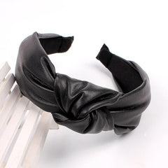 Cross Knotted Headband PU Leather Hair Loop Women's Hair Accessories