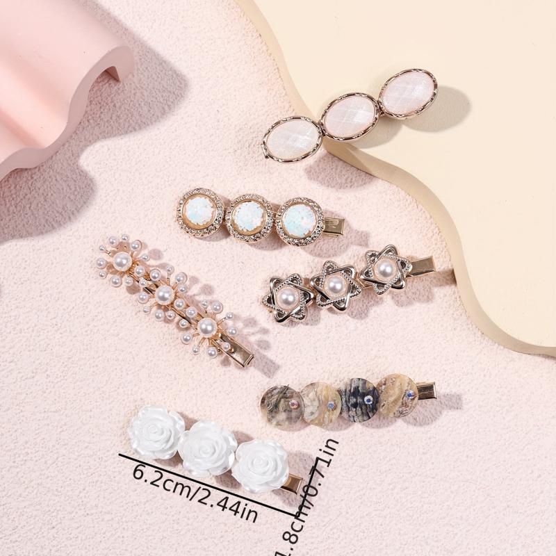 6pcs Hair Clips Non Slip Hair Decoration Girls Vacation Travel Accessory