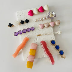 10pcs Crystal Pearl Duck Billed Hair Clip for Women Girls