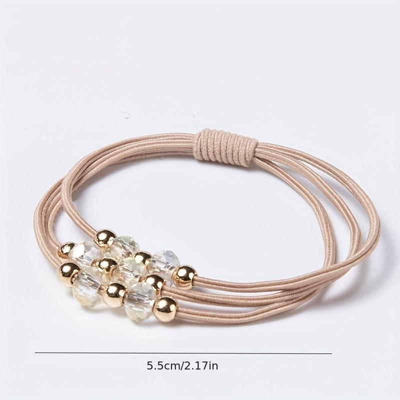 Crystal Beaded Hair Tie High Elasticity Hair Rope Style Hair Accessories