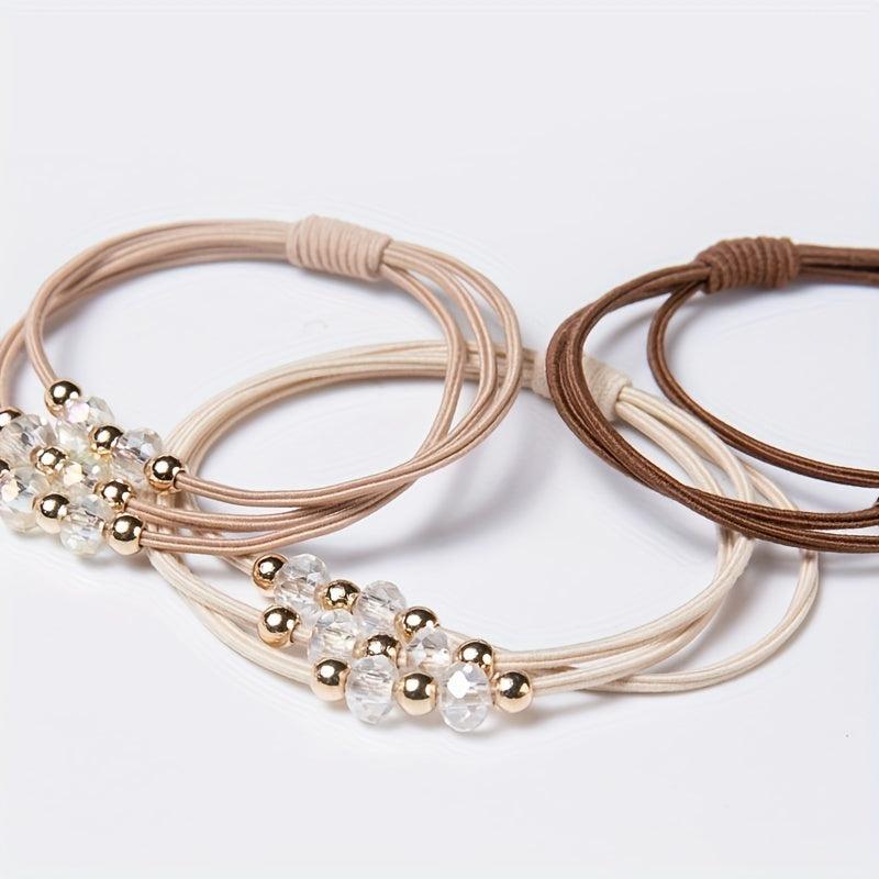 Crystal Beaded Hair Tie High Elasticity Hair Rope Style Hair Accessories